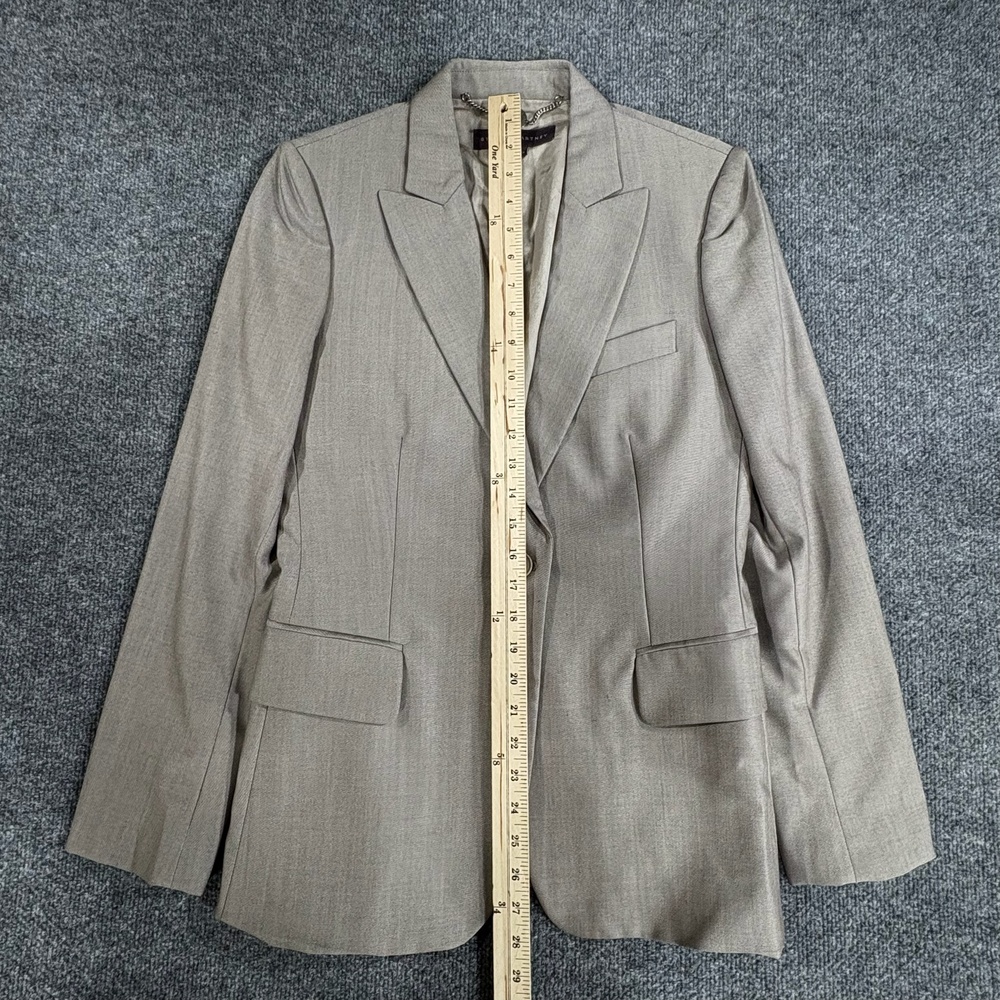 Stella McCartney Blazer Womens 42 Brown Wool One Button Jacket Tailored Career - Picture 12 of 16